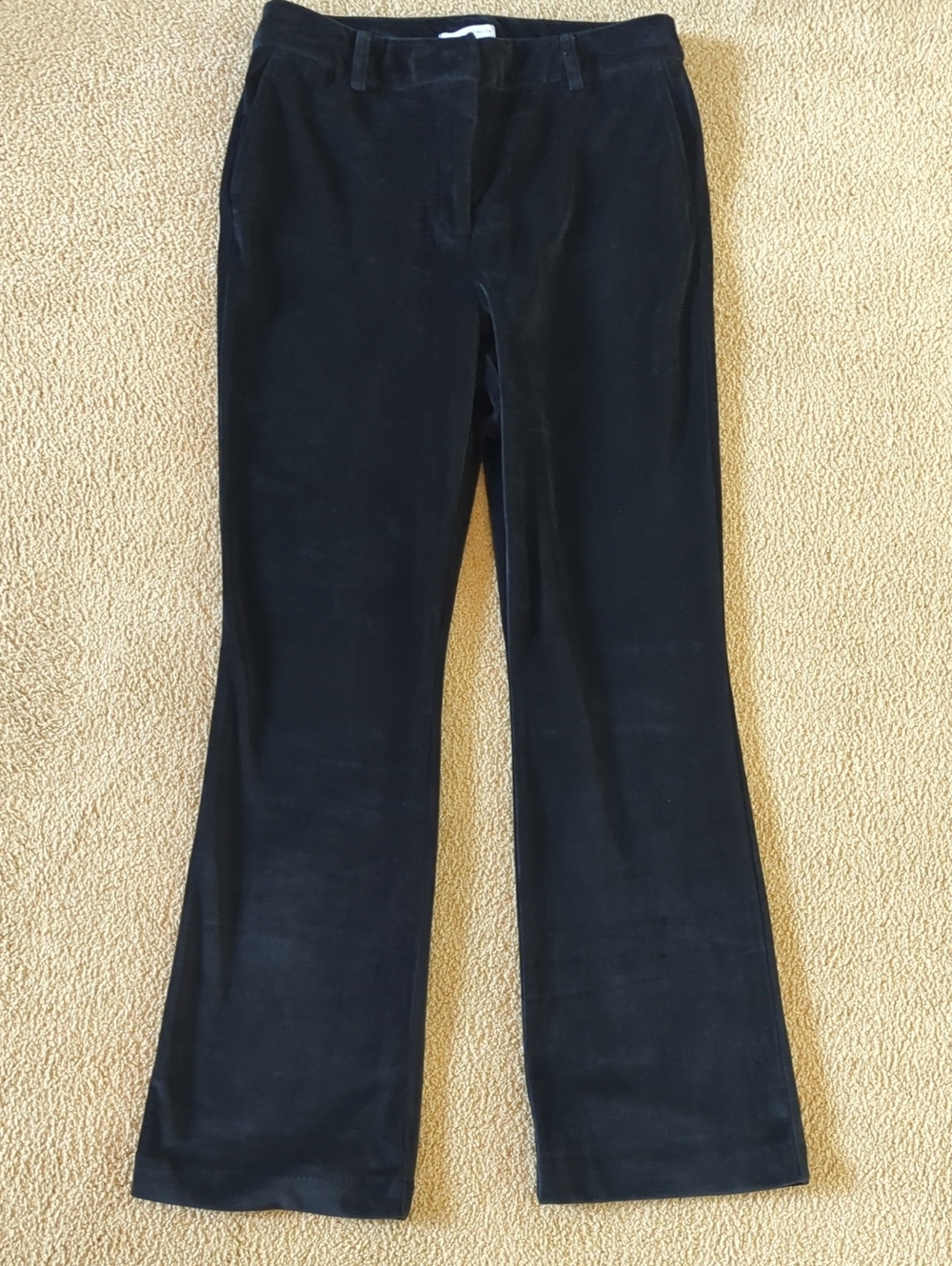 Anthropologie Maison d'Amelie Black Wide-Leg Velour Pants